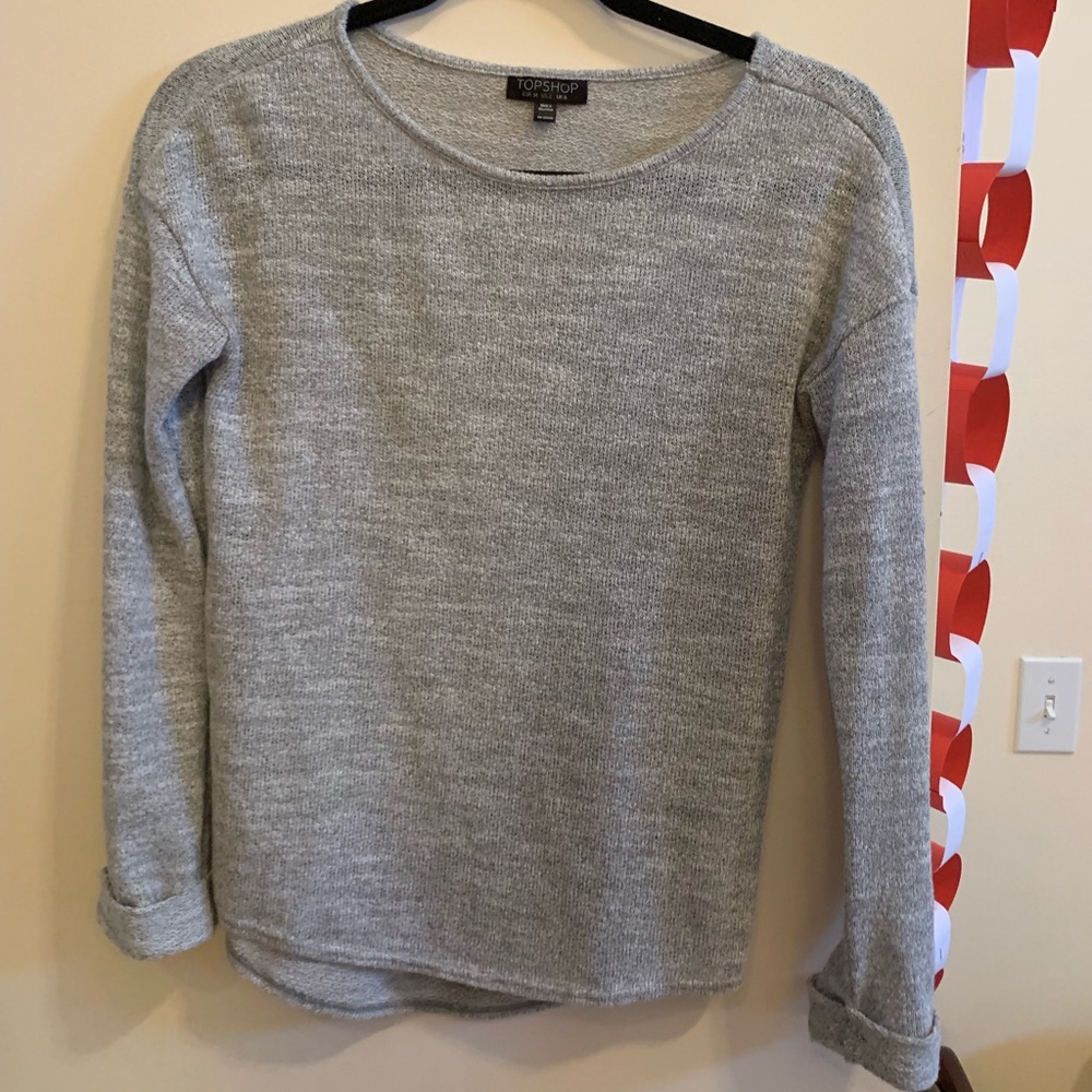 Gray knit sweater